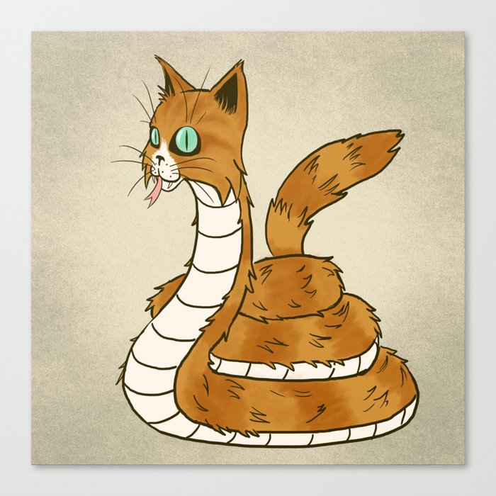 Cat Snake Canvas Print