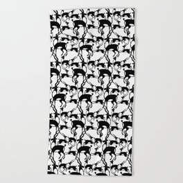 antelope ornament pattern Beach Towel