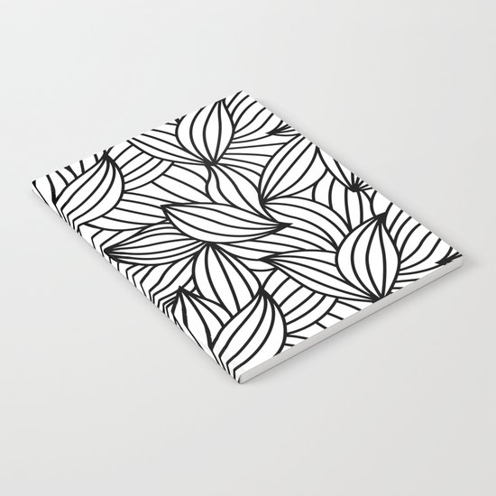 Abstract Lines Pattern Design 2 - Leaf Notebook