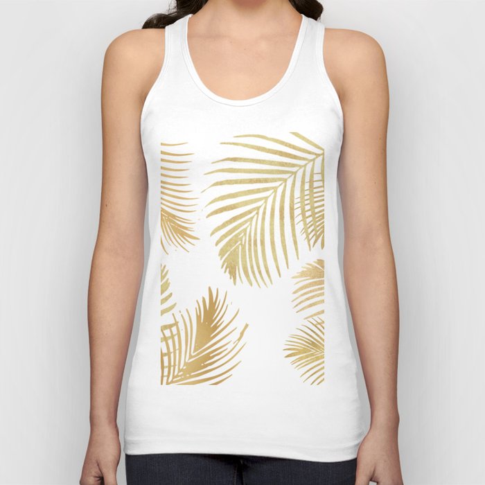 Gold Palm Leaves Tank Top