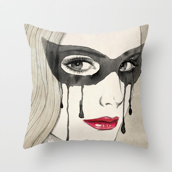 Mask Throw Pillow