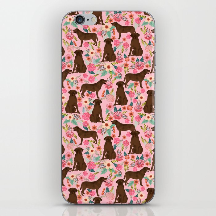 Chocolate Labrador Retriever dog floral gifts must haves chocolate lab lover iPhone Skin