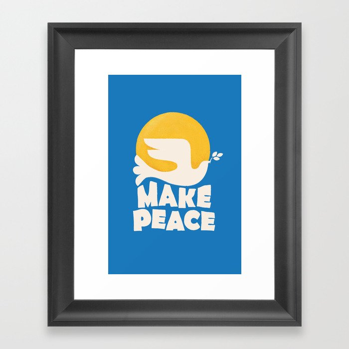 MAKE PEACE Typography Framed Art Print