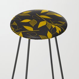 Yellow Gold and Grey Foliage Counter Stool