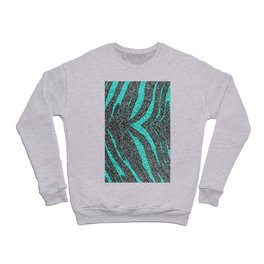 Abstract turquoise black glitter zebra animal print  Crewneck Sweatshirt