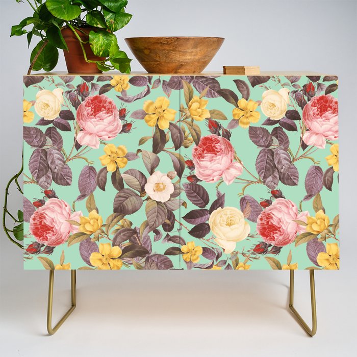 Classic Floral Pattern Credenza