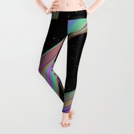 Perseverance Iridescent Space Vaporwave Lines Abstract Background. Leggings