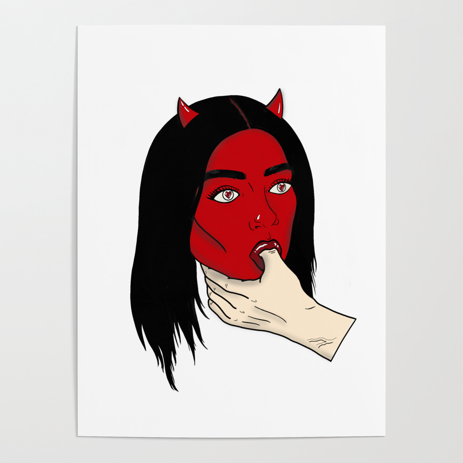 Devil Woman Poster By Vicshaf Society6 #devil #demon #devil women #demon women #demon art #devil art #art #artistic art #artists on tumblr #artistic #black and white #girl. devil woman poster by vicshaf