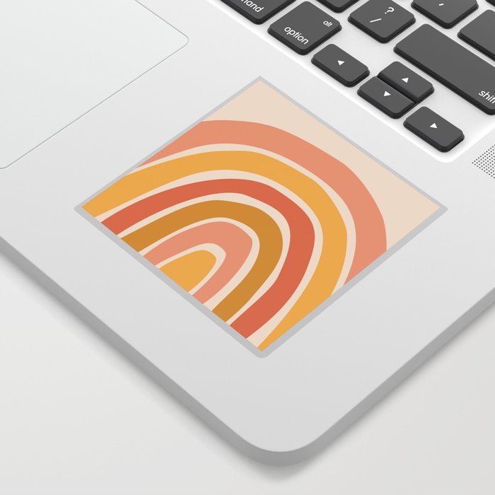 Abstract Shapes 169 in Gold and Peach (Rainbow Abstraction) Sticker