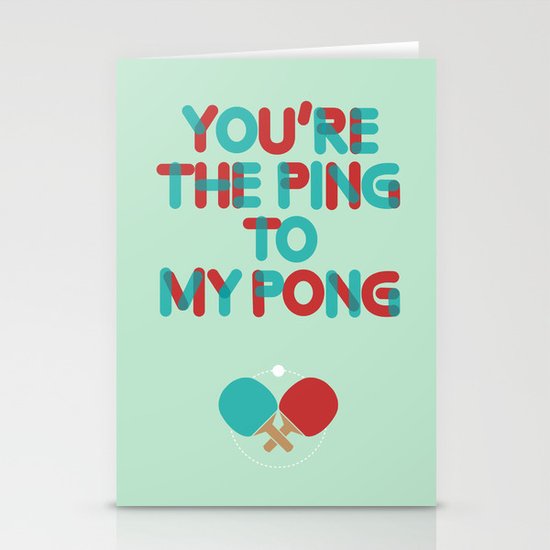 Love is like ping pong Stationery Cards