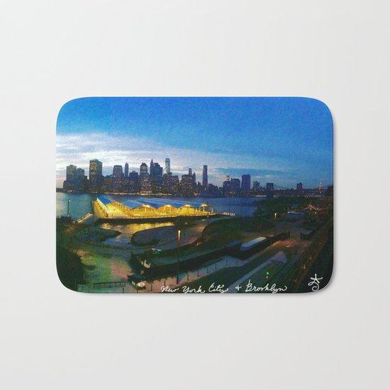 New York City as viewed from the Beautiful Brooklyn Heights Bath Mat