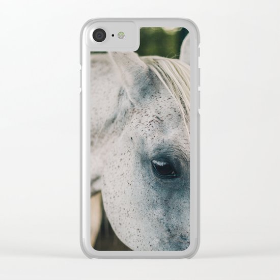 White horse Clear iPhone Case