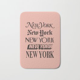 New York City Bath Mat | Nyu, Print, Graphicdesign, Peach, Type, Homedecor, Brooklyn, Nyc, Typography, Williamsburg 