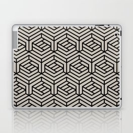 Black and Taupe Cube Geometric Shape Pattern Pairs Diamond Vogel 2022 Popular Colour Palatine 0370 Laptop Skin