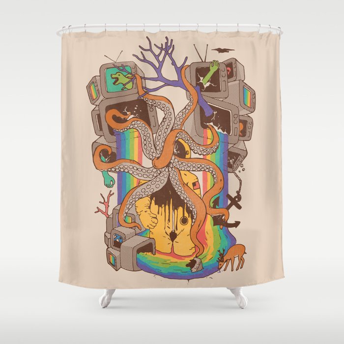 A Fragmented Reality Shower Curtain