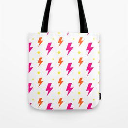 Lightning Bolt Pattern (pink/orange/yellow/white) Tote Bag