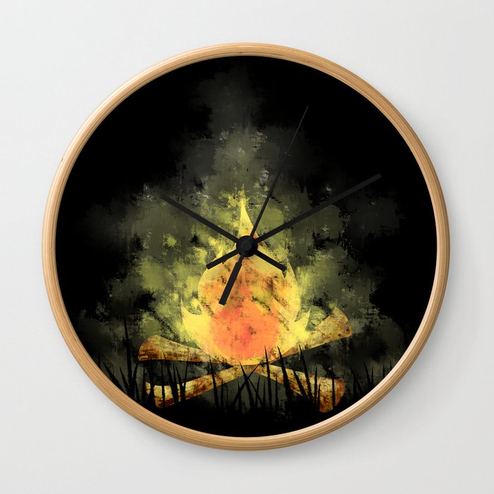 The fire camp Wall Clock