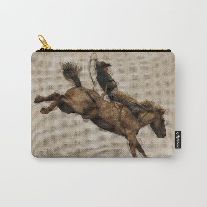 Western-style Bucking Bronco Cowboy Carry-All Pouch