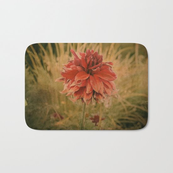 Hand painted vintage flower Bath Mat