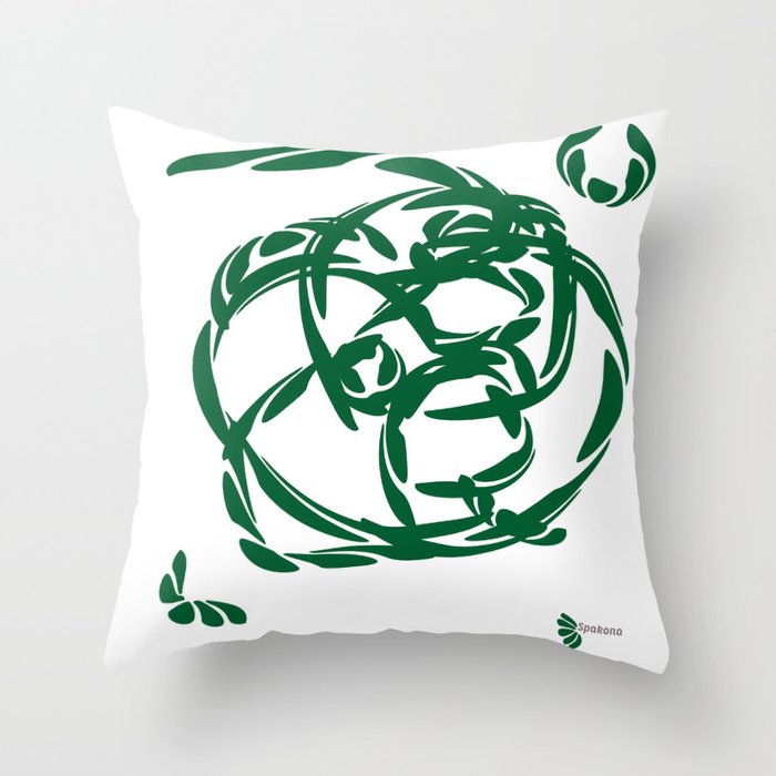LAUREL GREEN: peace and prosperity Throw Pillow