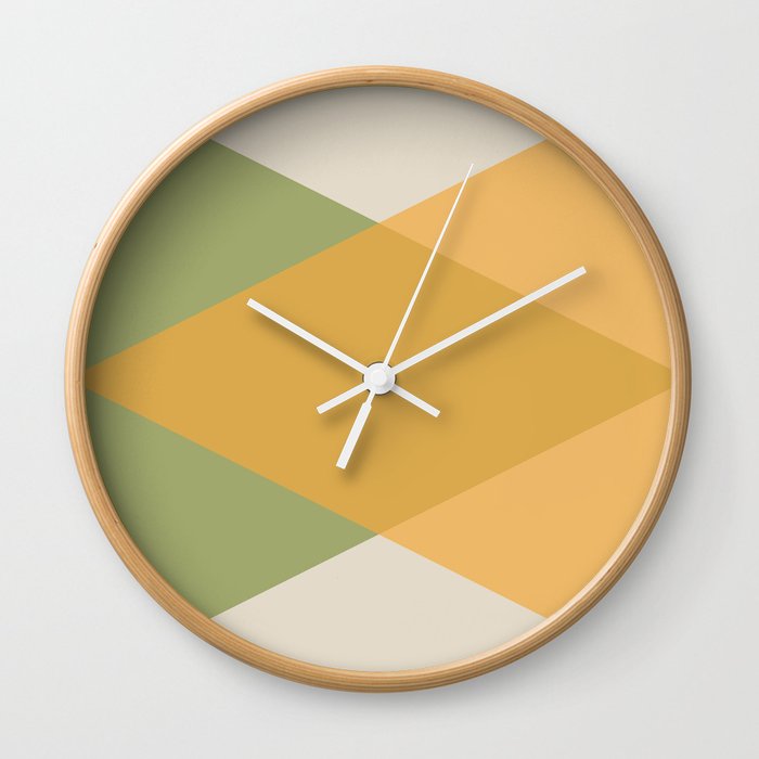 Mid Century - Yellow and Green Wall Clock