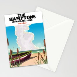 The Hamptons NYC travel poster Stationery Card