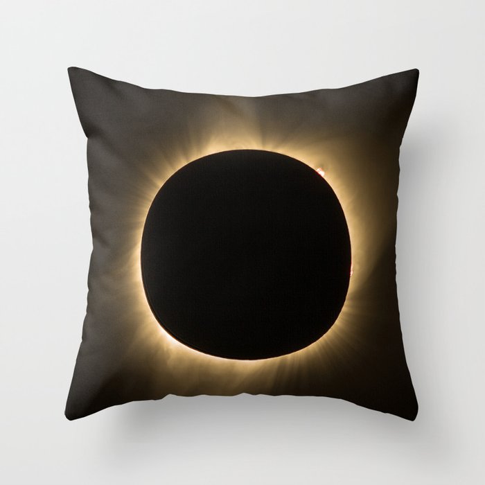 Flares - Total Solar Eclipse with Visible Sun Flares Throw Pillow