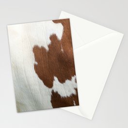 Brown Cowhide, Cow Skin Print Pattern, Modern Cowhide Faux Leather Stationery Card