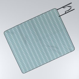 Aqua Frond Layers Small Picnic Blanket