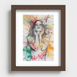 The Withering Spring I | nude tattoo woman portrait Recessed Framed Print