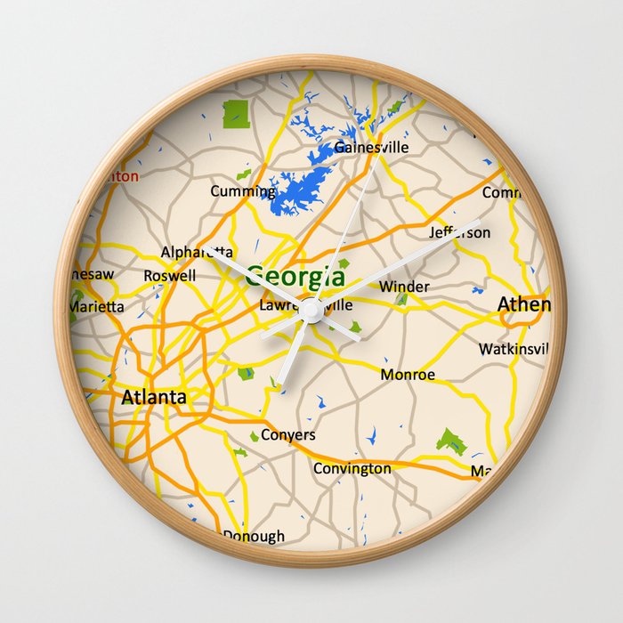 Map Design USA map Wall Clock by Efratul Society6