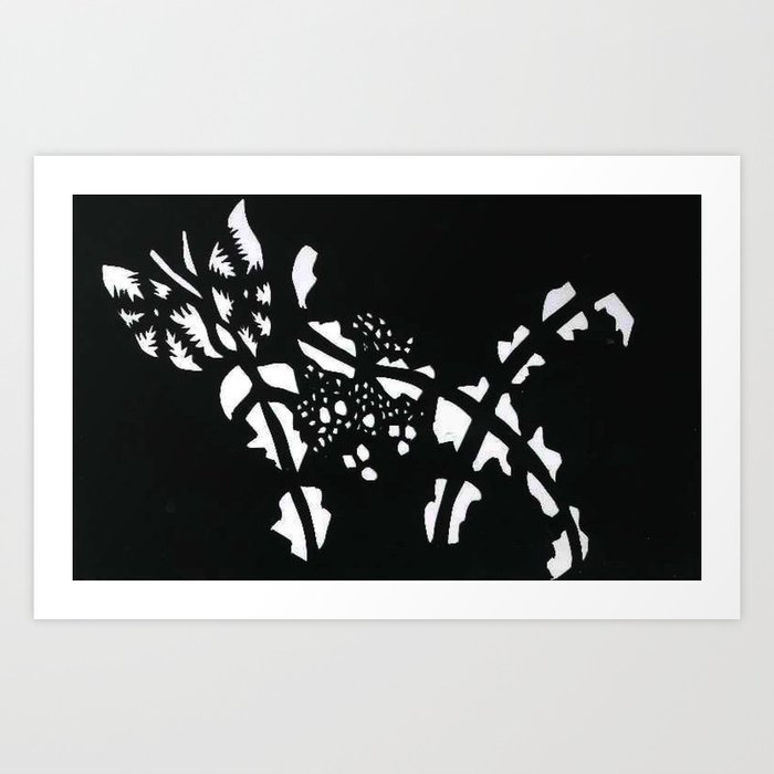 Butterfly papercutting  Art Print