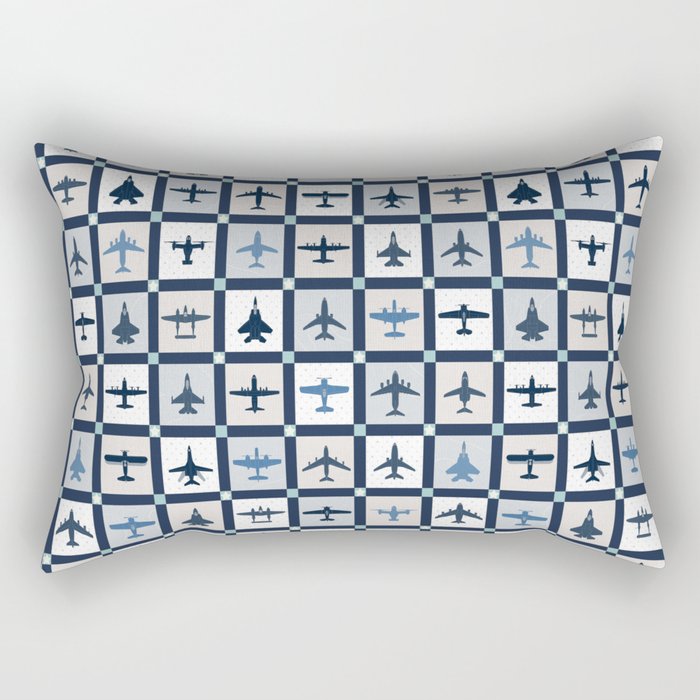 Quilt Squares Air Force Aircraft Rectangular Pillow