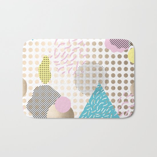 Simply Metallic Memphis Dots Bath Mat
