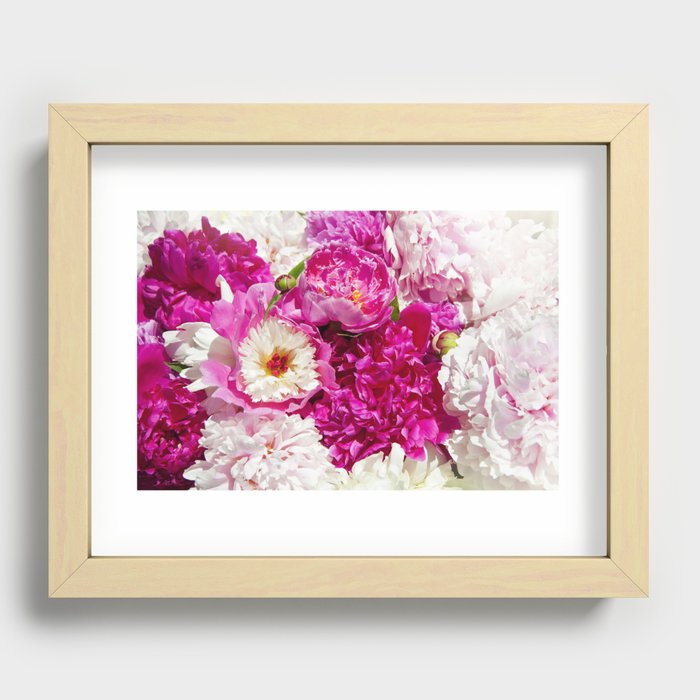 Pink Peony Perfection Recessed Framed Print