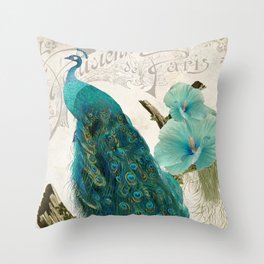 Les Paons Throw Pillow