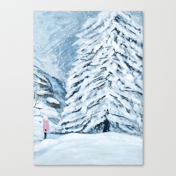 Secret snow garden Canvas Print