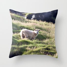 Watercolor Sheep, Domestic Sheep 12, Heimaey, Iceland Throw Pillow
