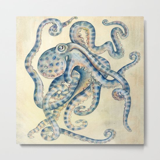 Blue Octopus Metal Print