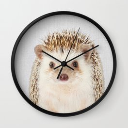 Hedgehog - Colorful Wall Clock | Children, Baby, Love, Digital, Portrait, Nursery, Animal, Peekaboo, Adventure, Color 