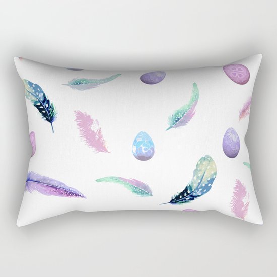 Feathers & Eggs Rectangular Pillow