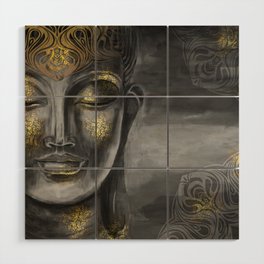 Buddha Gray Wood Wall Art