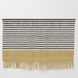 Texture - Black Stripes Gold Wall Hanging