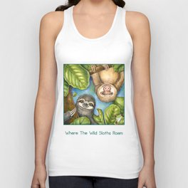 2 sloths & Red-eyed Tree Frog Unisex Tank Top