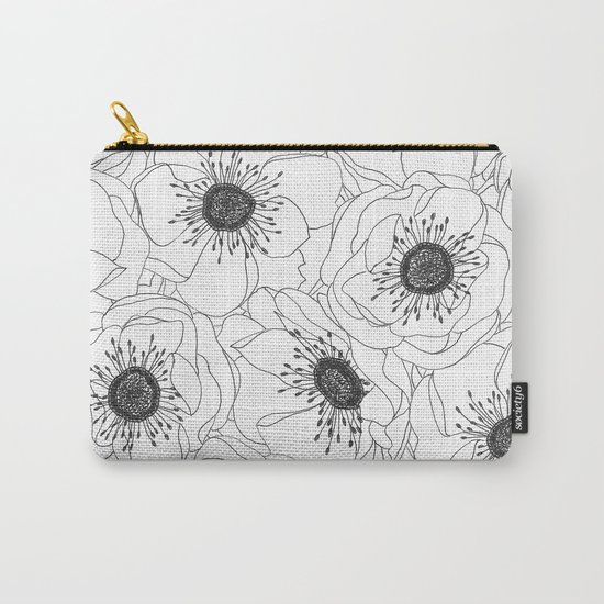 White Anemones Carry-All Pouch
