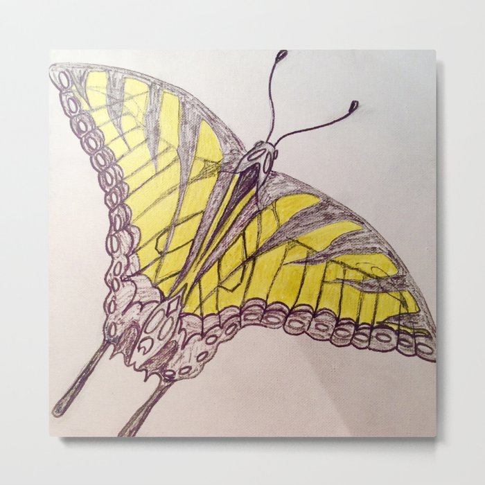 Yellow butterfly Metal Print