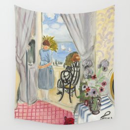 Henri Matisse Woman at The Open Window in Nice Wall Tapestry
