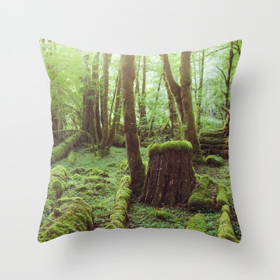 Mossy Forest Throw Pillow