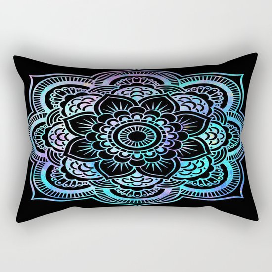 Mandala Pink Lavender Aqua galaxy space Rectangular Pillow