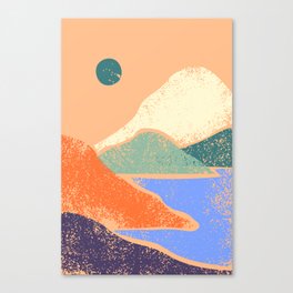 Abstract mountain landscape painting art print Canvas Print